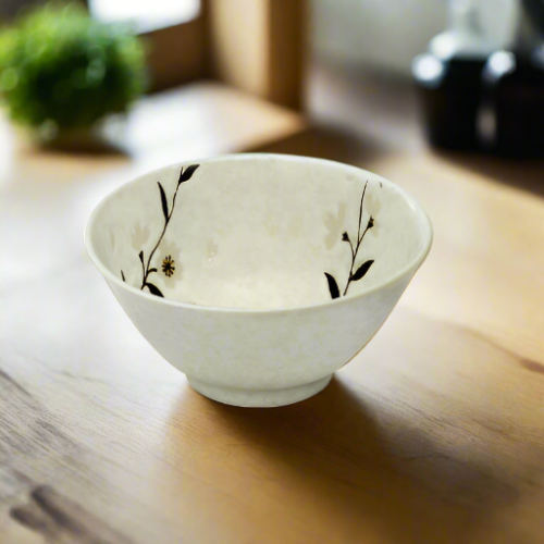 Japanese Ceramic White Snow Cherry Blossom, 4.2-inch Ceramic Bowl, Under-glaze Color - More Than Ceramics